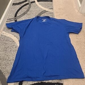 Mens 100% Cotton Blue V Neck Tee 2XL Evolution In Design